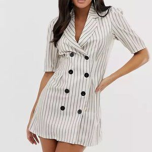 ASOS Dress Club London Pinstripe Blazer Dress Size US 2 UK 6 NWT
